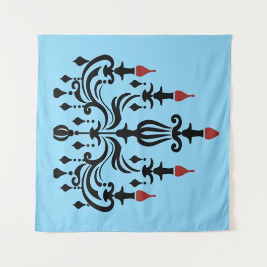 "Crimson Flames & Gothic Grace" Wandkleed (Voorkant (horizontaal))