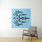 "Crimson Flames & Gothic Grace" Wandkleed (In Situ (horizontaal))