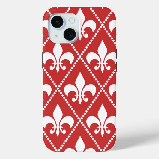Crimson Fleur de Lis Case-Mate iPhone Case (Achterkant)