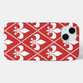 Crimson Fleur de Lis Case-Mate iPhone Case (Achterkant (horizontaal))