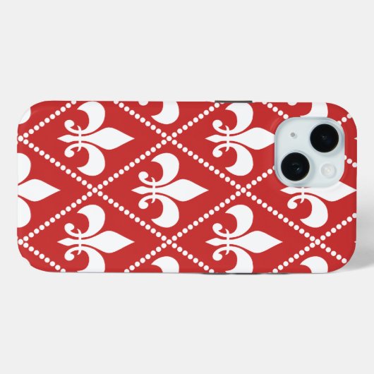 Crimson Fleur de Lis Case-Mate iPhone Case (Achterkant (horizontaal))