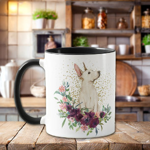 Crimson Floral Bouquet Bull Terrier Puppy Mok
