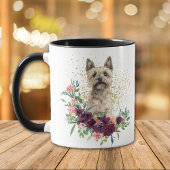 Crimson Floral Bouquet Cairn Terrier Hond Mok