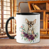 Crimson Floral Bouquet Chihuahua Hond Mok