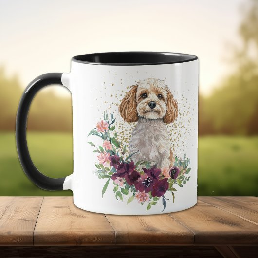 Crimson Floral Bouquet Cockapoo Dog Mok