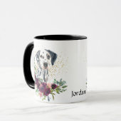 Crimson Floral Bouquet Dalmatian Dog Mok (Voorkant links)