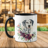 Crimson Floral Bouquet Dalmatian Dog Mok