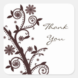 Crimson Floral Swirl Dank u Sticker