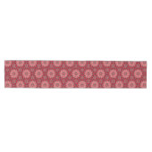 Crimson Floral Tile Pattern in Rich Red Geometric  Medium Tafelloper (Horizontaal)