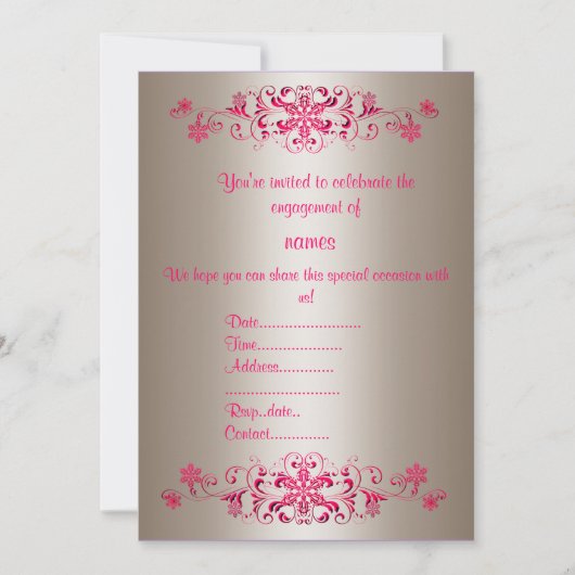 CRIMSON FLOURISH INVITATIONS BY IDODESIGNS KAART (Voorkant)