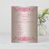 CRIMSON FLOURISH INVITATIONS BY IDODESIGNS KAART (Staand voorkant)