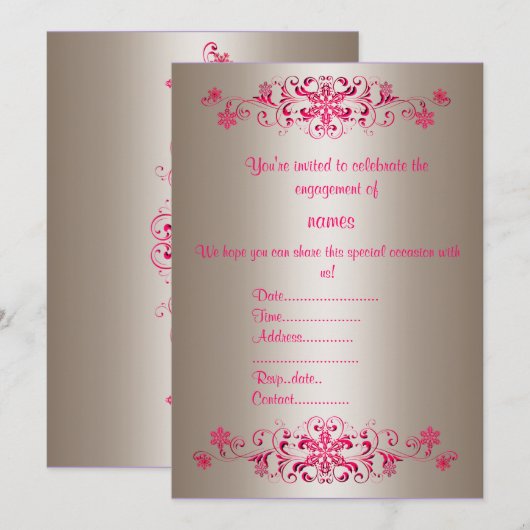 CRIMSON FLOURISH INVITATIONS BY IDODESIGNS KAART (Voorkant / Achterkant)