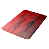 Crimson Flow – Abstracte Rode Bewegingsgolven Badmat (Gekanteld)