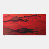 Crimson Flow – Abstracte Rode Bewegingsgolven Bureaumat (Voorkant)