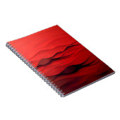 Crimson Flow – Abstracte Rode Bewegingsgolven Notitieboek (Rechterzijde)
