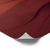 Crimson Flow – Abstracte Rode Bewegingsgolven Poster (Hoek)
