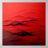 Crimson Flow – Abstracte Rode Bewegingsgolven Poster (Voorkant)