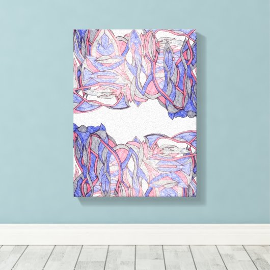 Crimson Flow Geometric Abstract Wall Decor Canvas Afdruk (Insitu (Houten vloer))