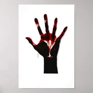 Crimson Flow – Grafische Handexpressie Poster