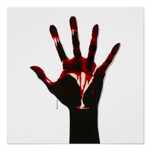 Crimson Flow – Graphic Hand Expression Perfect Poster (Voorkant)
