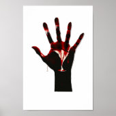 Crimson Flow – Graphic Hand Expression Poster (Voorkant)