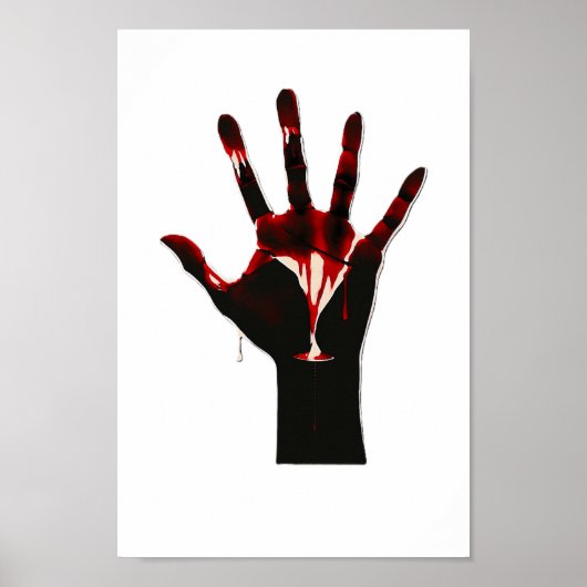 Crimson Flow – Graphic Hand Expression Poster (Voorkant)