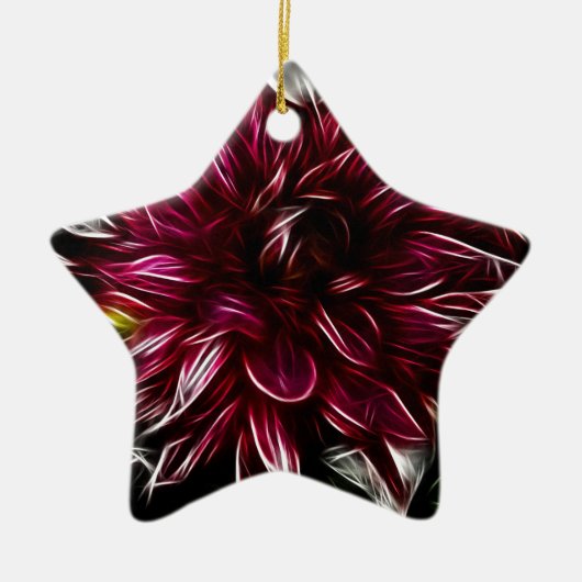 Crimson Flower Keramisch Ornament (Voorkant)
