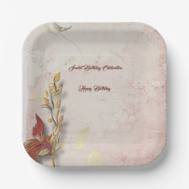 Crimson fluistert 40ste verjaardagspapier Borden Papieren Bordje