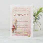 Crimson fluistert uitnodiging voor 40ste verjaarda (Staand voorkant)