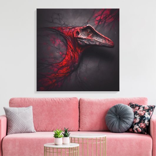 Crimson Fossil Unearthed - AI Genius Canvas Afdruk (Insitu (Woonkamer))