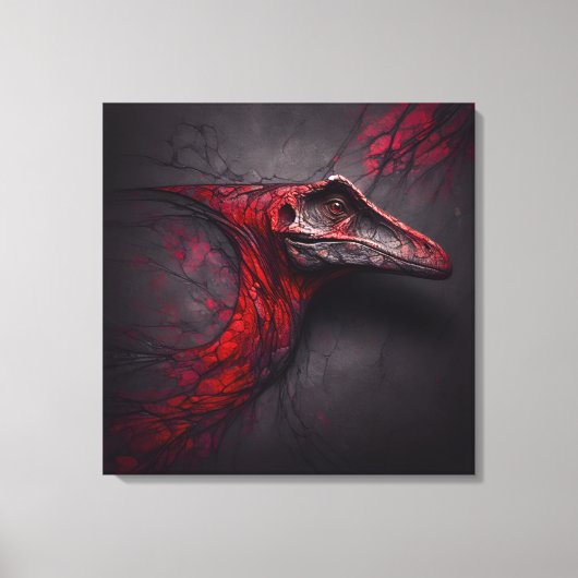Crimson Fossil Unearthed - AI Genius Canvas Afdruk (Voorkant)
