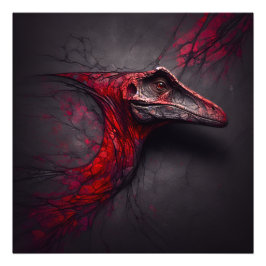 Crimson Fossil Unearthed - AI Genius Foto Afdruk