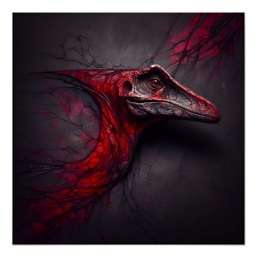 Crimson Fossil Unearthed - AI Genius Perfect Poster (Voorkant)