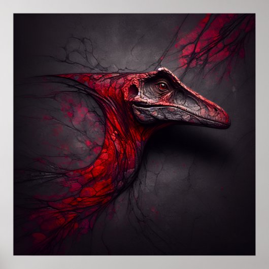 Crimson Fossil Unearthed - AI Genius Poster (Voorkant)