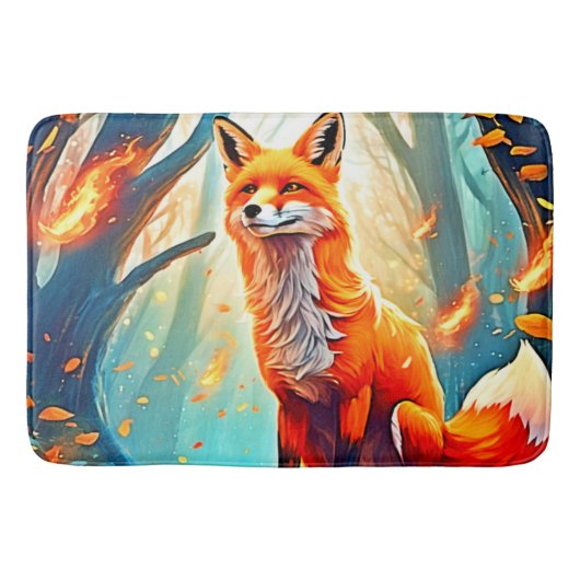 Crimson Fox Scene Design Badmat (Voorkant)