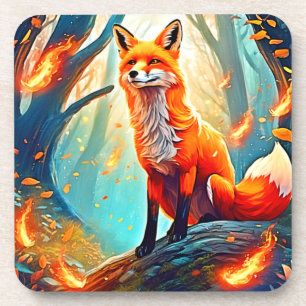 Crimson Fox Scene Design Bier Onderzetter