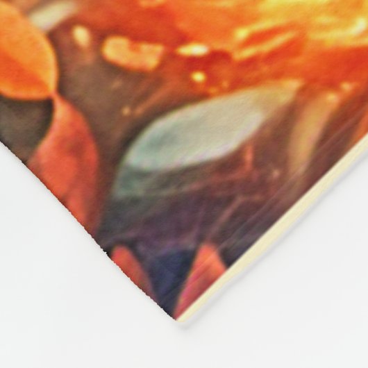 Crimson Fox Scene Design Fleece Deken (Hoek)