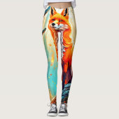 Crimson Fox Scene Design Leggings (Voorkant)