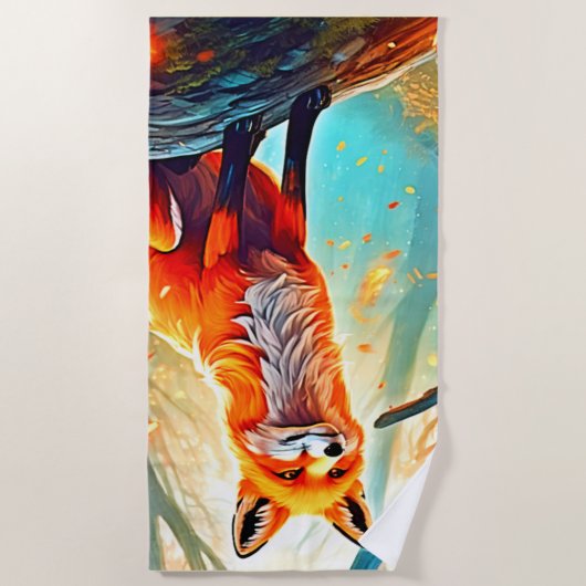 Crimson Fox Scene Design Strandlaken (Voorkant)