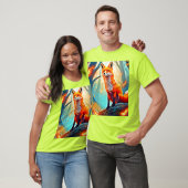 Crimson Fox Scene Design T-shirt (Unisex)