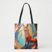 Crimson Fox Scene Design Tote Bag (Voorkant)