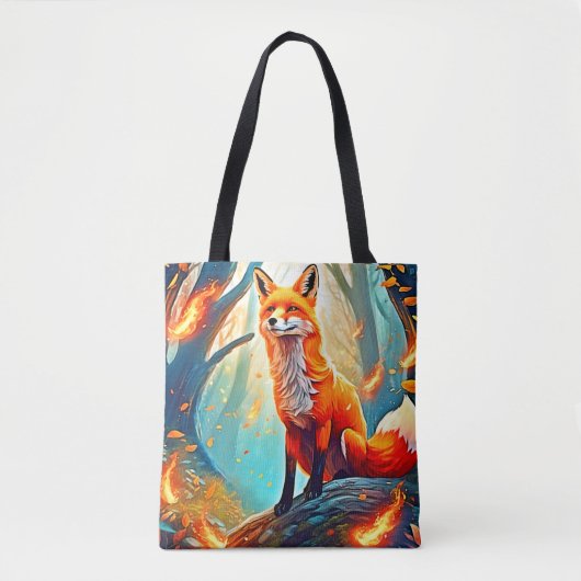 Crimson Fox Scene Design Tote Bag (Voorkant)