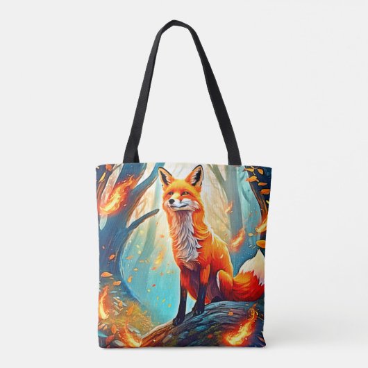 Crimson Fox Scene Design Tote Bag (Achterkant)