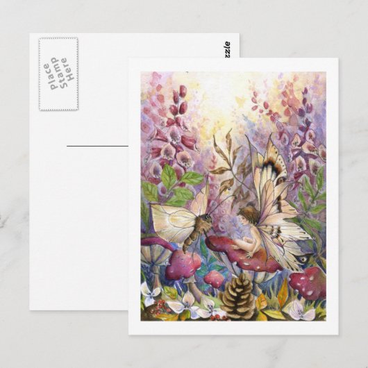 Crimson Foxglove Briefkaart (Voorkant / Achterkant)