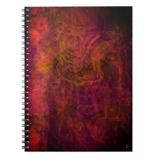 "Crimson Galaxy" Abstract Notitieboek (Voorkant)