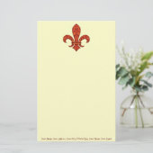 Crimson Garden Fleur de lis Briefpapier (Staand voorkant)