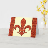 Crimson Garden Fleur de lis Kaart (Gele Bloem)