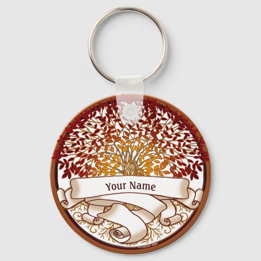 Crimson Genealogy Family Tree Sleutelhanger (Voorkant)