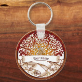 Crimson Genealogy Family Tree Sleutelhanger (Voorkant)