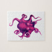 Crimson Girly Octopus Legpuzzel (Horizontaal)